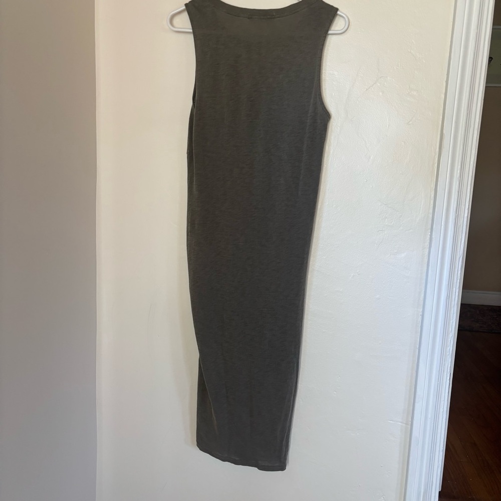 Anthropologie Stateside Sleeveless Olive Green Twist Front Tee Maxi Dress - Picture 9 of 9